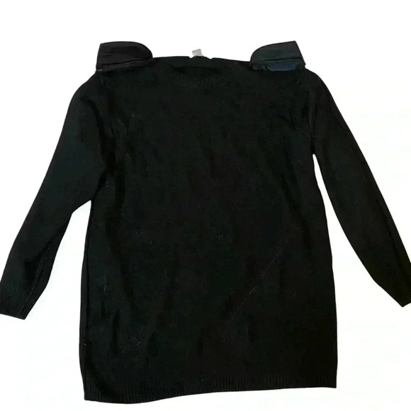 VGT 80s 90s ALFRED DUNNER Women's Preppy Sweater Black Gold Sequins Argyle L - Picture 6 of 10